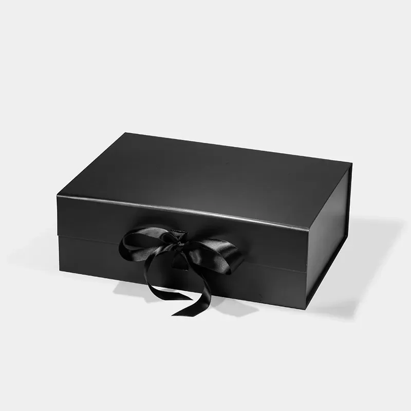 Medium Luxury Magnetic Closure Rigid Packaging Gift Box | Custom Logo Wedding Birthday Baby Gift Box | Eco-Friendly Foldable Paper Box with Half Magnetic Flap - 图片 5