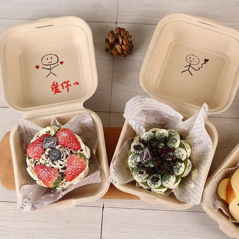 10/20pcs Disposable Bento Food Containers, Biodegradable, Microwave-Safe Lunchboxes for Burgers, Snacks, Desserts, Cakes, Office Meal Prep, Takeout, Eco-Friendly Food Packaging 2