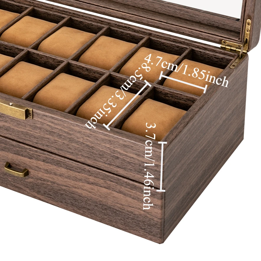 Luxury 24-Compartment PU Leather Watch and Jewelry Organizer with Glass Lid and Soft Pillows – Elegant Two-Layer Display Case for Dresser, Home, or Retail Showcase – Durable, Rustic, Tabletop Storage Box, Ideal Gift Luxury 24-Compartment PU Leather Watch and Jewelry Organizer with Glass Lid and Soft Pillows – Elegant Two-Layer Display Case for Dresser, Home, or Retail Showcase – Durable, Rustic, Tabletop Storage Box, Ideal Gift