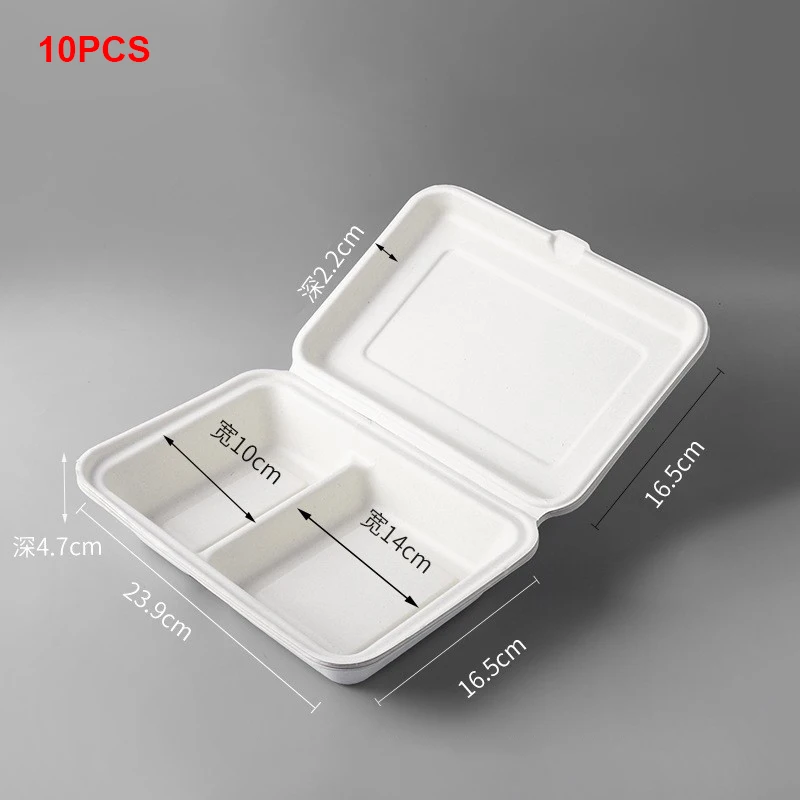 10pcs Disposable Packaging Lunch boxes, Food Containers for Vegetables, Fruit, Salad, Desserts, Cakes, Burgers, Microwave-Safe, Takeout, Picnic, Eco-Friendly Meal Prep Boxes - 图片 10