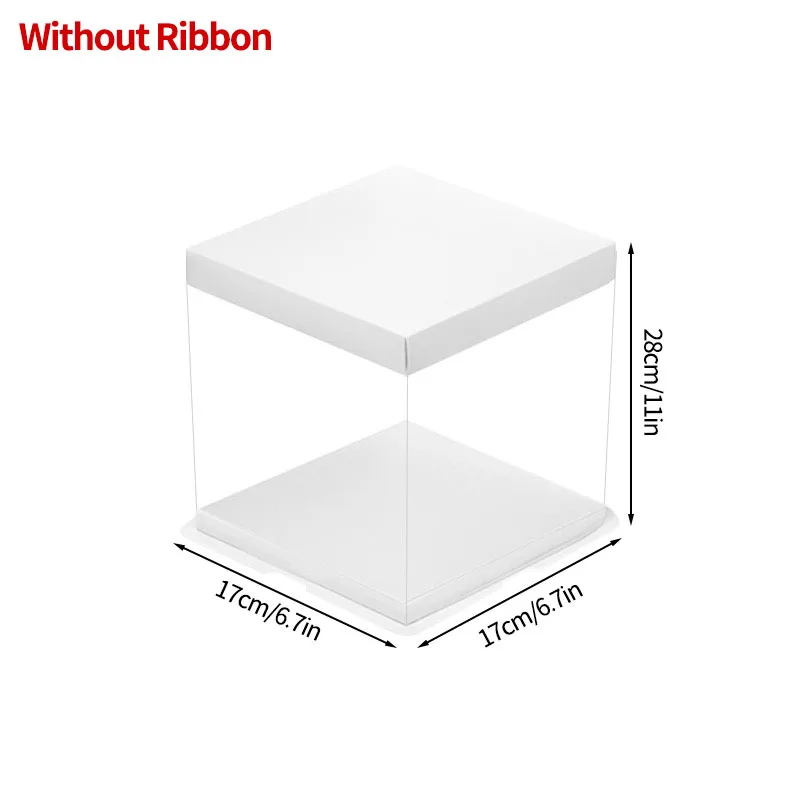 Transparent Gift Box Clear Plastic Cake Box Candy Storage Container, Dessert Present Organizer for Wedding, Birthday, Party, Food-Safe Display, DIY Baking, Transparent/Black - 图片 30