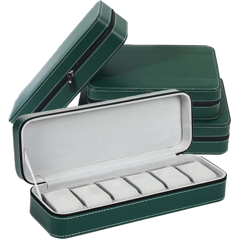 Premium Multifunctional Watch & Bracelet Organizer Suitcase with Zipper, 2/4/6/8/10/12 Slots Portable Travel Case for Men & Women, Soft Velvet Interior, Secure Leatherette Exterior, Display and Storage Box, Stylish Luxury Watch Holder