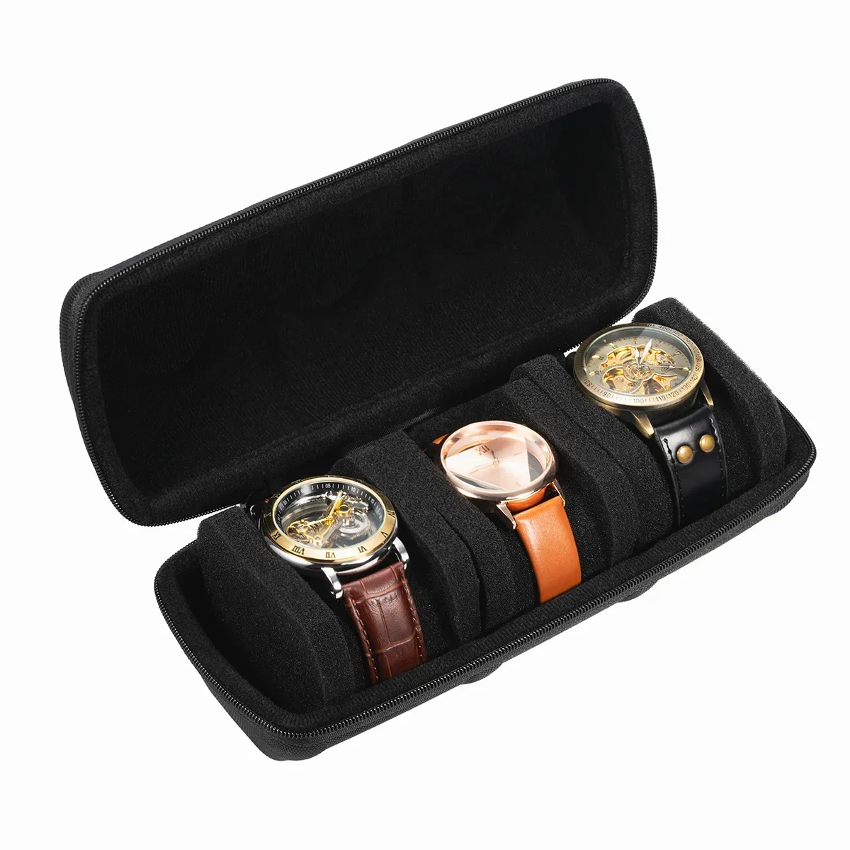 Travel Watch Organizer | 5-Slot Portable Watch Storage Case with PU & Velvet Lined Compartments, Compact Travel Watch Organizer for Men, Women, Smartwatches, Fitness Trackers, and Luxury Timepieces, Waterproof and Durable - 图片 16