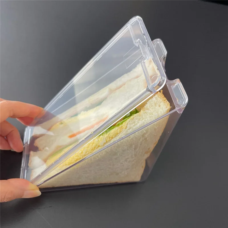 High-Quality Triangle Sandwich Containers, Reusable Clear Plastic Lunch Boxes for Sandwiches, Snacks, Fruits, Portable, Washable, Leak-Proof Meal Storage, Compact Design, Factory Direct Supply 4