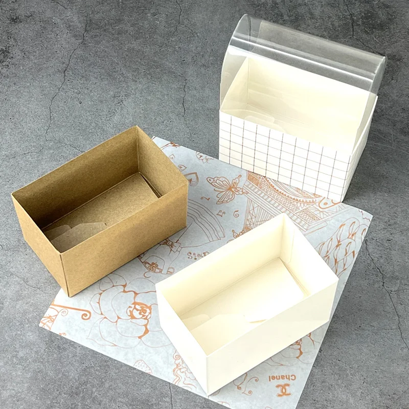 50pcs Kraft Paper Sandwich and Burger Takeout Boxes, Disposable Toast, Donut, Bread, Hamburger Packaging Containers, Oilproof Paper Trays for Bakery, Pastry, Party, Catering, Wedding Food Service - 图片 5