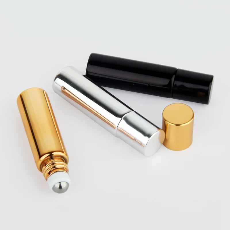 10ml Glass Roll-On Bottle with Stainless Steel Roller Ball for Travel Essential Oils, Eye Cream, Face & Body Care, Leak-Resistant UV-Protected Mini Cosmetic Container in Gold, Silver, Black for DIY Packaging - 图片 4