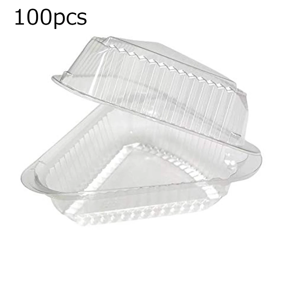 100PCS Triangle Plastic Cake Boxes for Pie, Sandwich, Pizza, Dessert Storage, Transparent Food Containers for Takeout, Parties, Bakery, Food Preservation, Disposable Eco-Friendly Packaging - 图片 7