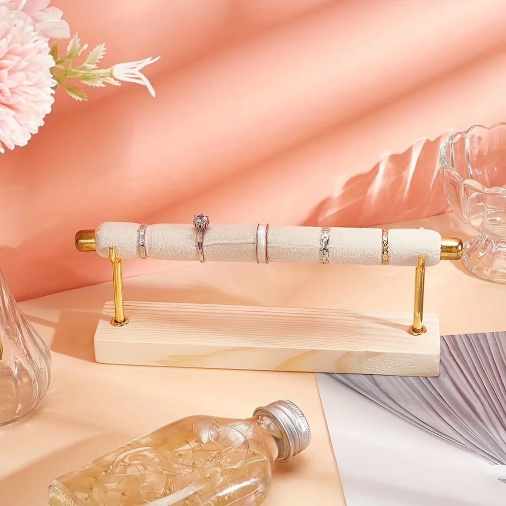 Ring Display Stand with Detachable Metal Frame 🌟 – Wooden Base Jewelry Organizer for Rings, Watches, Bracelets, and Accessories, Perfect for Home, Store, Exhibition, Gift Presentation, Durable and Stylish Display Solution