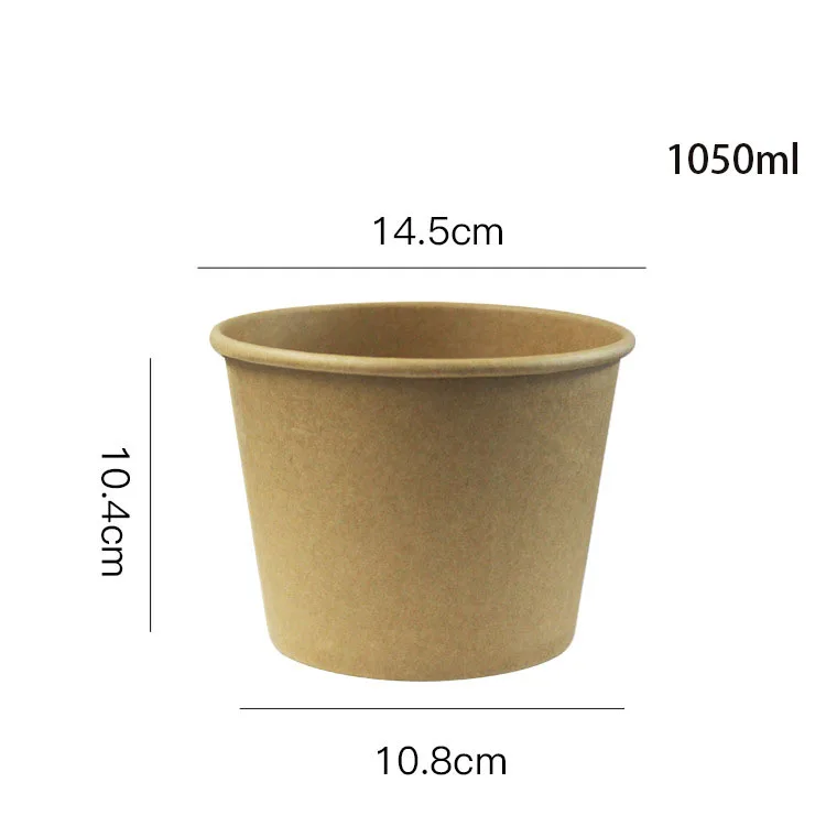 20Pcs Disposable Kraft Paper Bowls with Lids, Eco-Friendly Takeaway Salad Containers, Leak-Proof Lunch Box for Soup, Rice, Noodles, Snacks, Fruit, Desserts, Fast Food Packaging for Parties & Catering - 图片 9