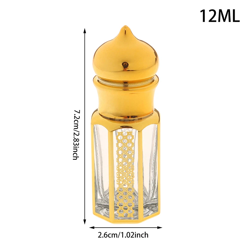 3/6/15ml Gold Mini Glass Roller Bottles, Refillable Travel Perfume & Essential Oil Containers, Octagon Roll-On Bottles for DIY Fragrance, Beauty Oil, Aromatherapy, Portable Cosmetic Sub-Bottles - 图片 9