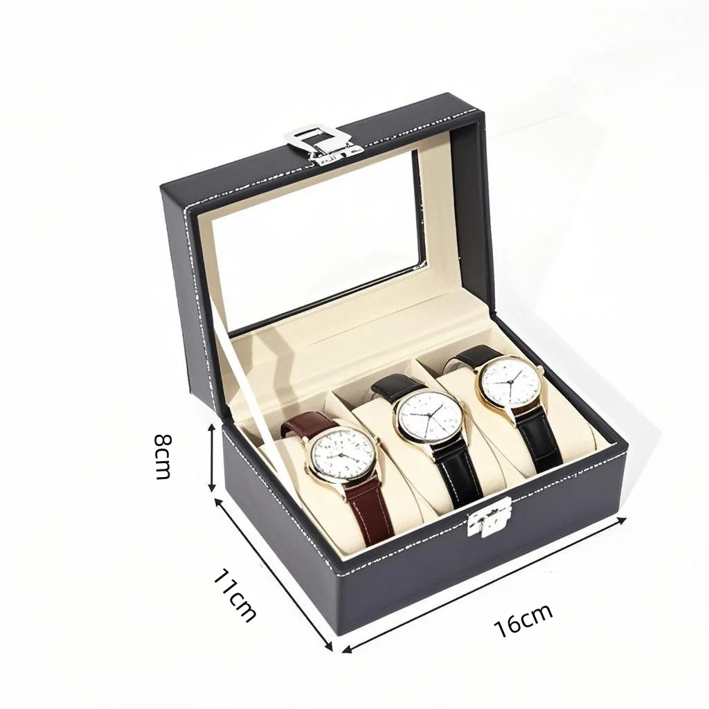 Watch Display Case ⌚ – Stop Tangled Timepieces! Premium PU Leather Organizer with Glass Top for 6/10/12 Luxury Watches - 图片 8
