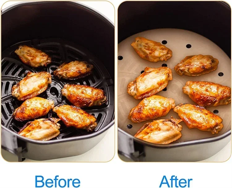 50/100 Pcs Square Air Fryer Parchment Paper Liners – Upgraded Disposable Baking Paper with Perforated Design for Frying, Cooking, Steaming and Oven Use 6