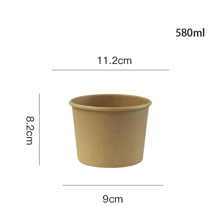 20Pcs Disposable Kraft Paper Bowls with Lids, Eco-Friendly Takeaway Salad Containers, Leak-Proof Lunch Box for Soup, Rice, Noodles, Snacks, Fruit, Desserts, Fast Food Packaging for Parties & Catering - 图片 7