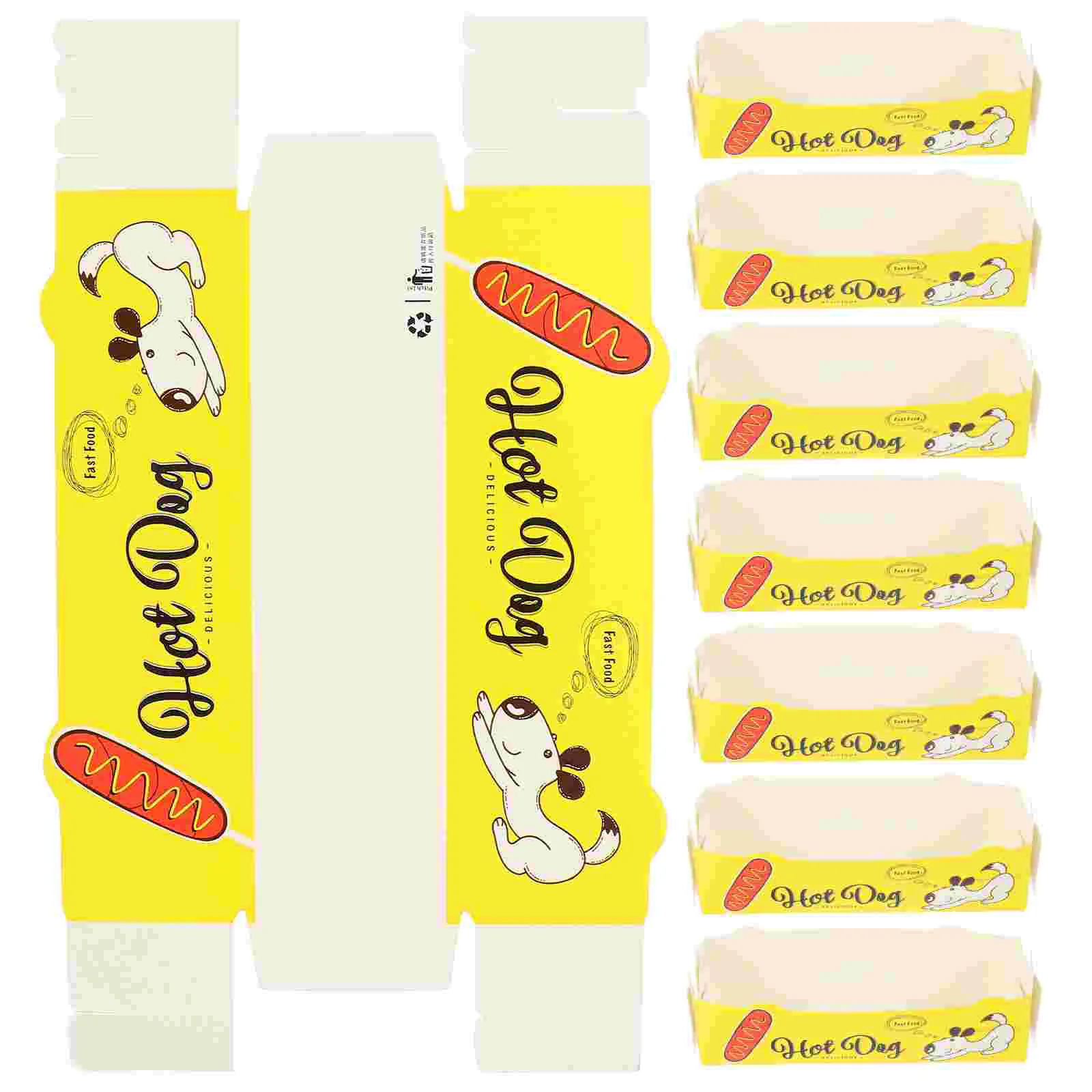 50 Pack Foldable Disposable Paper Food Trays Coated Snack Boxes for Hot Dogs Fries Chicken Nachos Popcorn Festival Picnic Catering Use - 图片 5