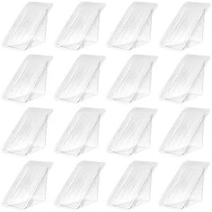 50-Pack Clear Plastic Sandwich Boxes with Lids – Disposable Mini Food Containers for Triangle Cakes, Burgers, Cupcakes, and Sandwiches – Ideal for Weddings, Birthdays, Baby Showers, and Party Catering