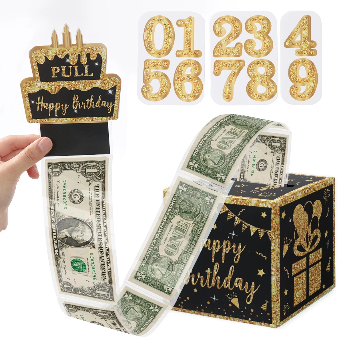 Birthday Money Gift Boxes with Pull-Out Happy Birthday Card, Fun Cash Surprise Packaging for Kids and Adults, Creative Party Favor Box for Birthday Celebrations, Durable and Reusable Paper Boxes - 图片 5