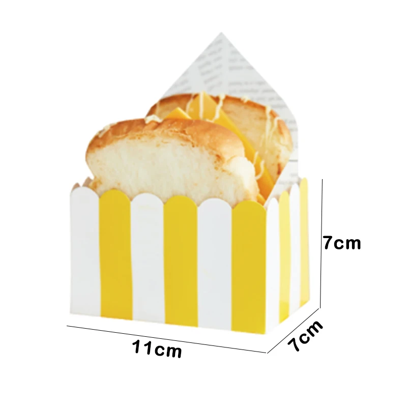 10pcs Cardboard Sandwich & Burger Packaging Boxes, Kraft Paper Food Containers for Cakes, Bread, Snacks, Sushi, Sandwiches, Fried Chicken, Steak, Takeout, Wedding Party, Eco-Friendly Meal Packaging - 图片 11