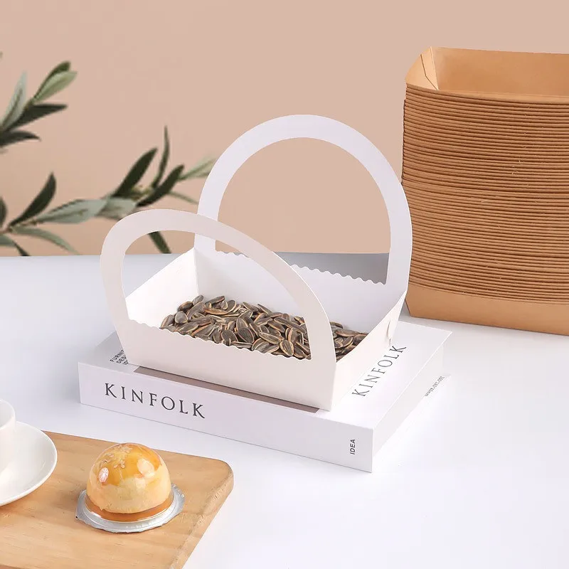 10pcs/lot Disposable Folding Kraft Paper Boat Trays for Picnic, Barbecue, Fried Food, Hot Dogs, Snacks, Portable and Eco-Friendly Food Packaging Boxes - 图片 5