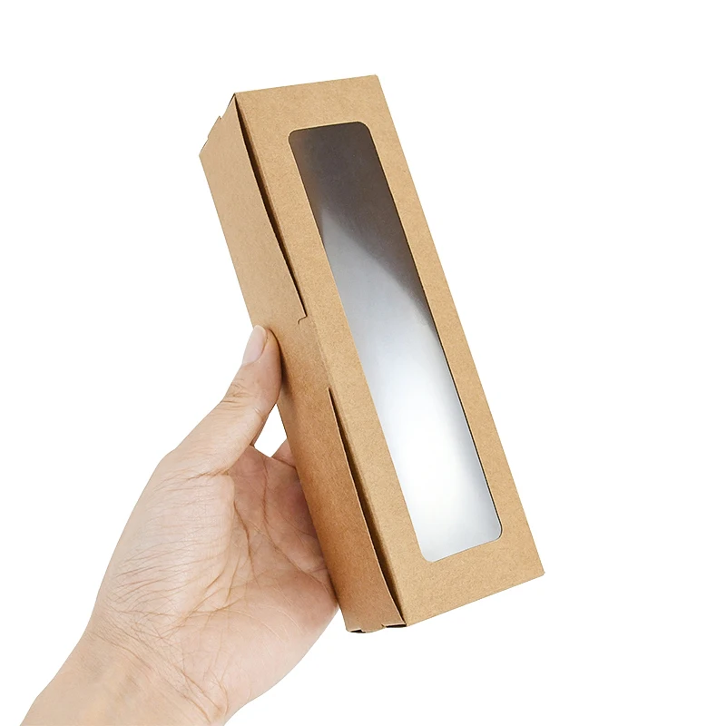 5/10/20 Pack Kraft Paper Macaron Boxes with Clear Window, Dessert Packaging Cupcake Cookie Treat Delivery Boxes for Wedding, Party, Birthday, Bakery, Eco-Friendly Takeaway - 图片 5