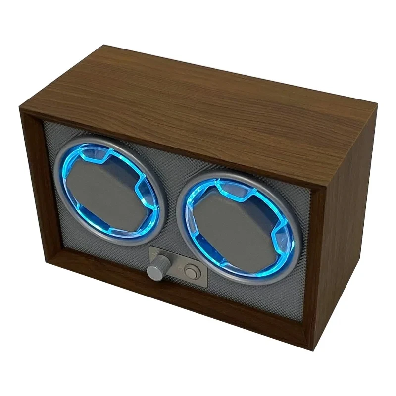 Luxury Wooden Automatic Watch Winder Box for 2 Watches with Silent Motor, Multiple Rotation Modes, LED Light, USB & DC Power Supply, Secure Packaging and Jewelry Display Storage Case 2