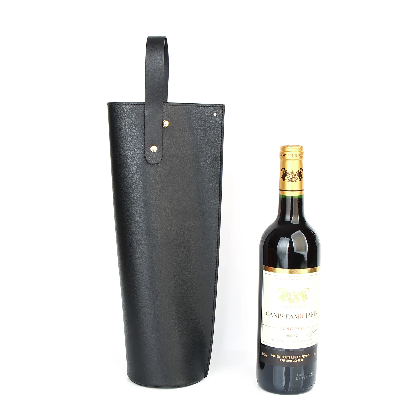 Reusable PVC Leather Wine Tote Carrier – Double Layered Wine Bag for Gift Packaging, Birthdays, Holidays, and Party Wine Presentation, Available in Blue and Brown