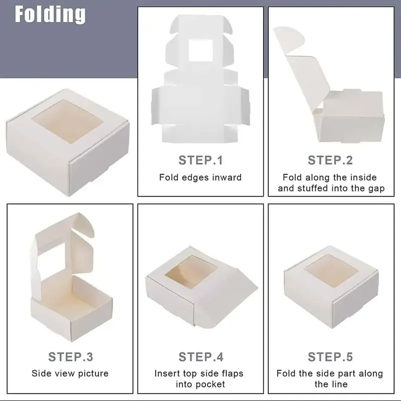 10/30/50pcs Mini Kraft Paper Soap Gift Boxes with Clear Window, Small Packaging Case for Handmade Soap, Baking Candy, Chocolate, Jewelry Display, Wedding Party Favor, Baby Shower Gift Wrapping Supplies - 图片 3