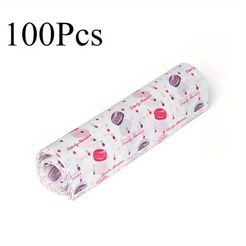 100pcs Colorful Patterned Greaseproof Wax Paper for Food Wrapping – Baking, Sandwich, Hamburger, Snack Basket Liners – Disposable Eco-Friendly Kitchen Packaging Paper for Parties, Cafes & Home Use - 图片 11