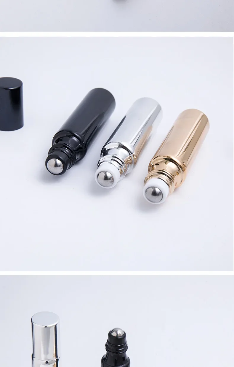 5ml/10ml Metal Roller Refillable Bottle | Mini Glass Perfume & Essential Oil Container, UV-Coated Corrosion-Resistant Glass, Leak-Proof Travel Cosmetic Atomizer, Roll-On Design for Face, Body & Fragrance undefined