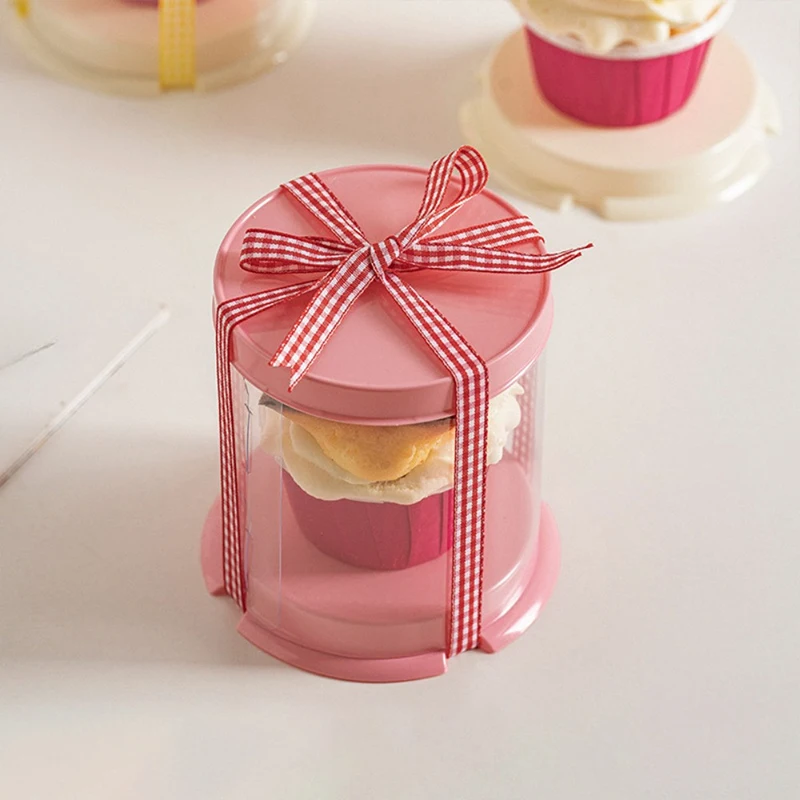 10pcs Transparent Plastic Cupcake Packaging Boxes, Dessert Gift Boxes for Cake, Party, Wedding, Birthday, Baking Decoration Supplies, Reusable Clear PET Containers - 图片 3