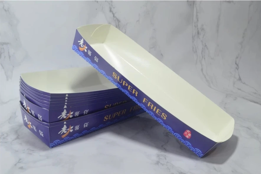 100pcs Extra-Long Kraft Paper French Fry Boxes, Disposable Chips Packaging Containers, Custom Food-Grade Paper Boxes for Takeout, Catering, Parties, and Fast Food 10