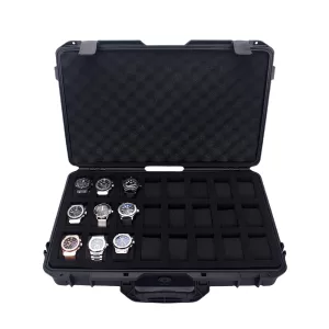 24-Slot Portable Plastic Watch Case – Waterproof and Durable Storage Box for Watches, Jewelry, Accessories, Travel Organizer, Tool Box for Watch Collectors and Personal Use