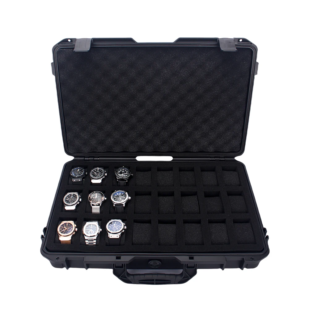 24-Slot Portable Plastic Watch Case – Waterproof and Durable Storage Box for Watches, Jewelry, Accessories, Travel Organizer, Tool Box for Watch Collectors and Personal Use