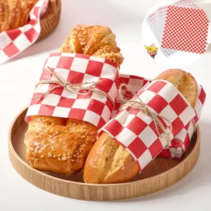 20-Pack Christmas-Themed Greaseproof Sandwich Wrapping Paper – Food-Grade Deli Paper Sheets for Burgers, Sandwiches, Fries, and Holiday Party Packaging – 12 x 12 Inches