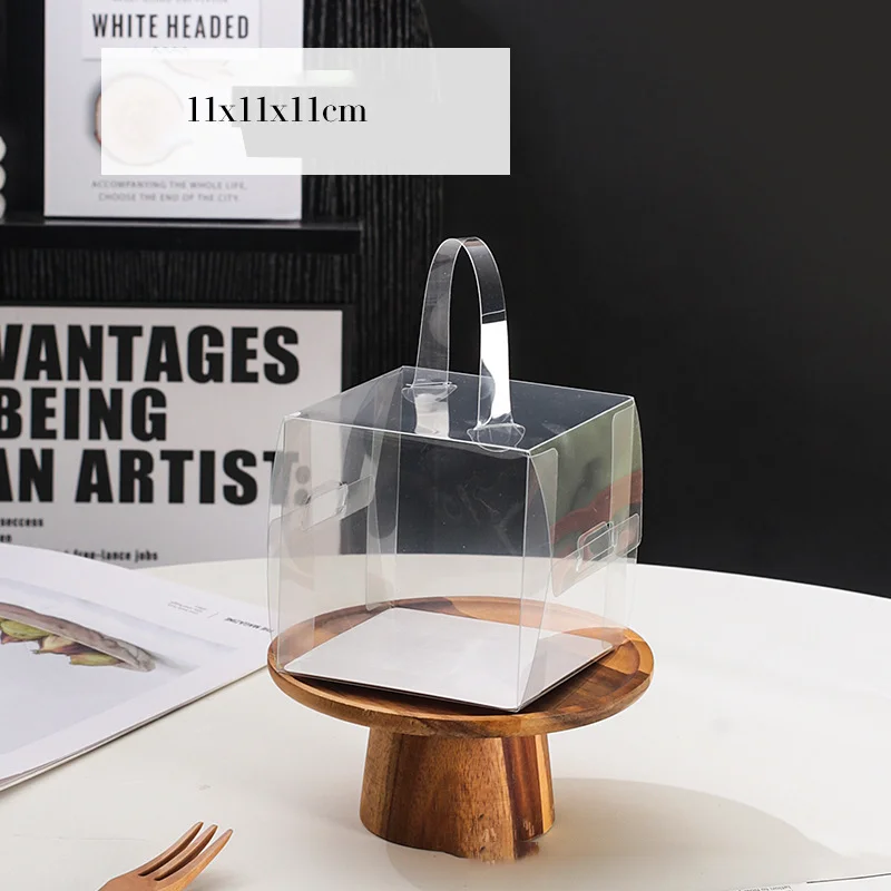 50pcs Transparent Cake Boxes with Handles, Plastic Cupcake and Chocolate Gift Boxes, Mini Sweet Packaging Supplies for Wedding Favors, Desserts, Pastries, Birthday and Event Gifts 12