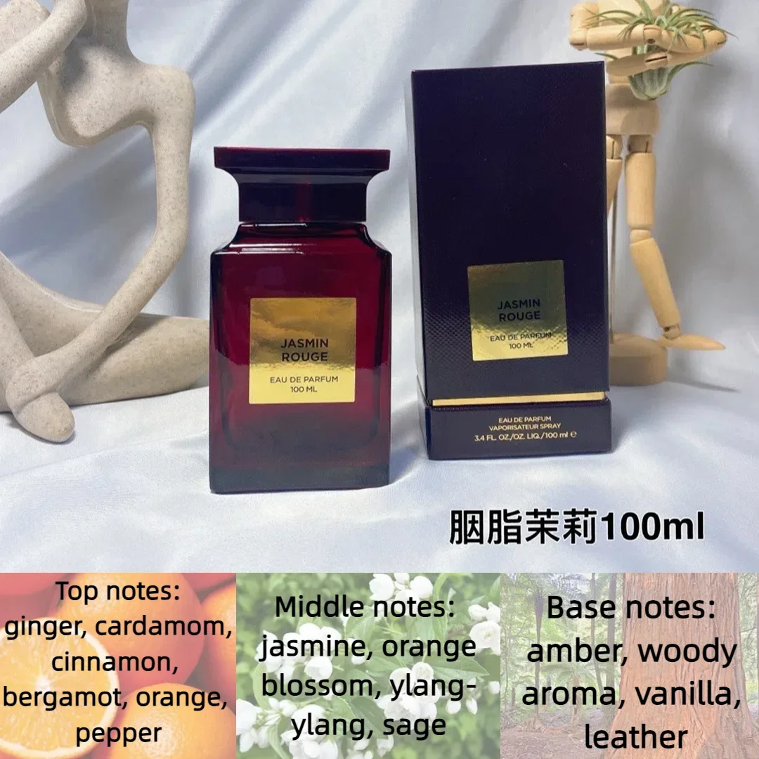 100ML Original Perfume Bottle Set for Women and Men with Fine Mist Spray and Luxury Gift Box, Multiple Materials Including Glass, Acrylic, PET or Metal, Wood Rose Cherry Floral Fragrance, Long-Lasting Unisex Eau De Parfum 10
