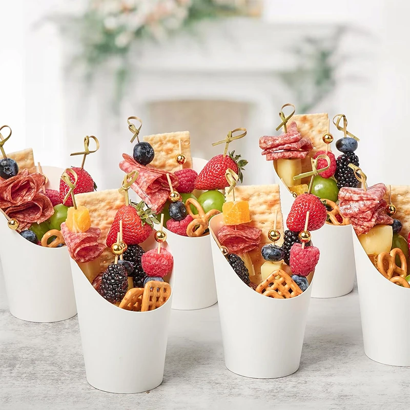 50pcs Disposable Kraft Paper French Fries Holders, Snack and Dessert Cups, Potato Chips Containers, Charcuterie Cups for Parties, Weddings, Birthday Celebrations, Catering, Takeout, Eco-Friendly Food Service 5