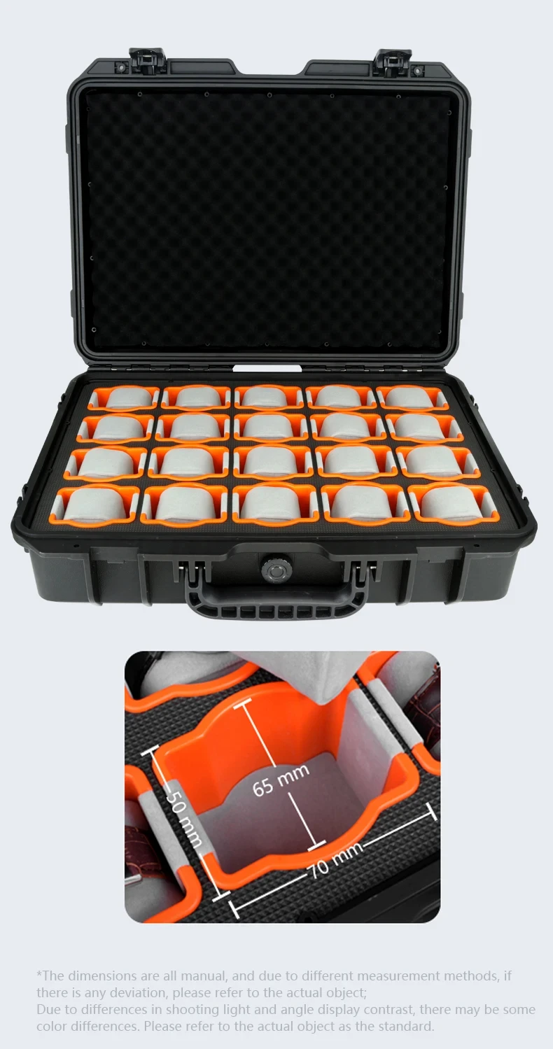 Waterproof Watch Storage Box for Men with Secure Anti-Drop Design, Portable Jewelry Display Case and Toolbox Organizer for Travel and Home, Protective Suitcase for Watches, Bracelets, Rings, and Accessories 7