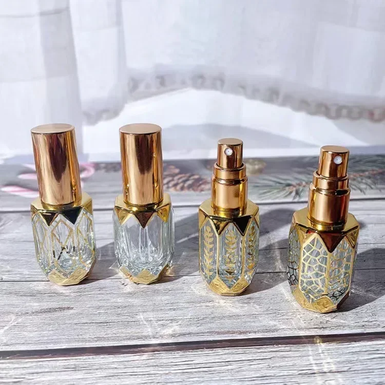6ml Mini Spray Bottle with Luxury Gold Plating – Empty Glass Perfume Atomizer for Travel, Refillable Alcohol Mist Container, Transparent Portable Cosmetic Sprayer for DIY Fragrance and Essential Oils - 图片 7
