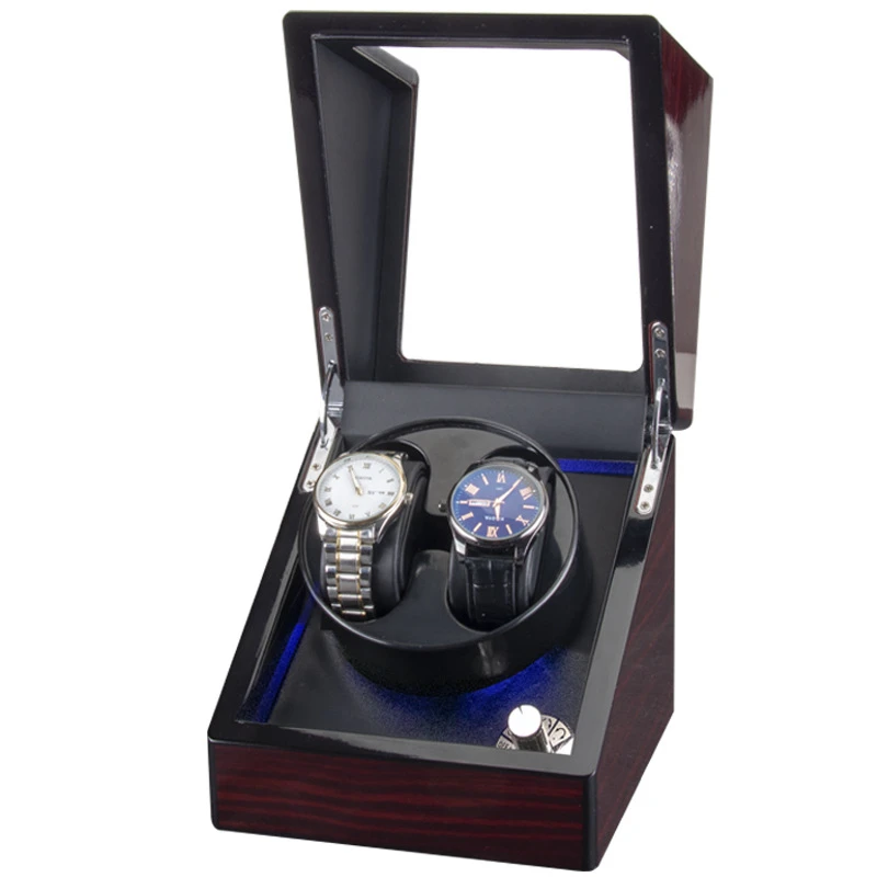 Automatic Watch Winder Box for Mechanical Watches, 2/1/2 Slot Intelligent Rotary Table Shaker with 5 Adjustable Gear Modes, High Gloss Wood Finish, USB & Plug-In Power, Durable Silent Motor for Men & Women Watches 7