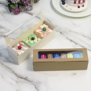 5/10pcs Macaron Boxes with Clear Window, Transparent Dessert Packaging Containers for 5-7 Macarons, Cookies, Candies, Strawberries, and Other Sweet Treats, Gift and Party Presentation Boxes