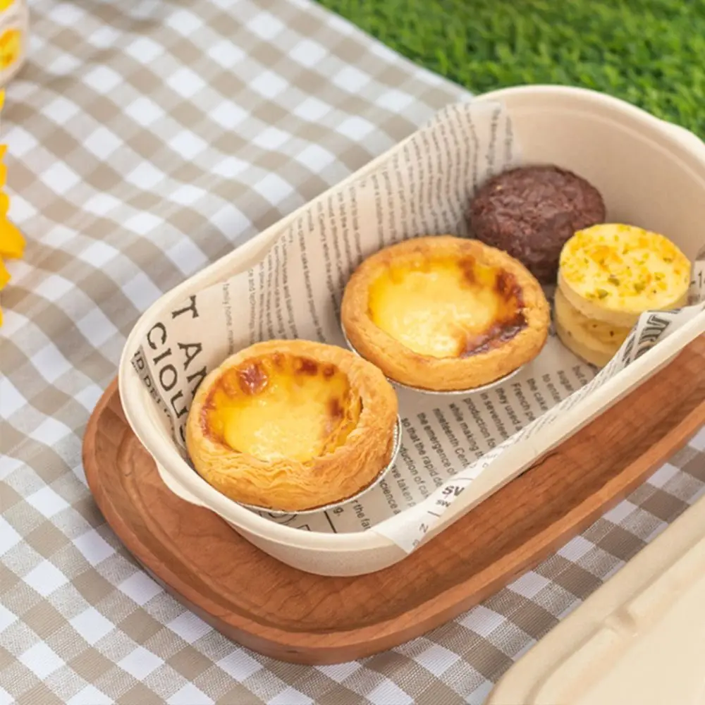 Disposable Degradable Paper Lunch Boxes with Lid 500ml 700ml 850ml 1000ml, Eco-Friendly Pulp Salad Bento Food Containers Oil-Proof Leak-Resistant Takeout Bowls for Hot and Cold Meals, Dessert, Cake, Parties 13