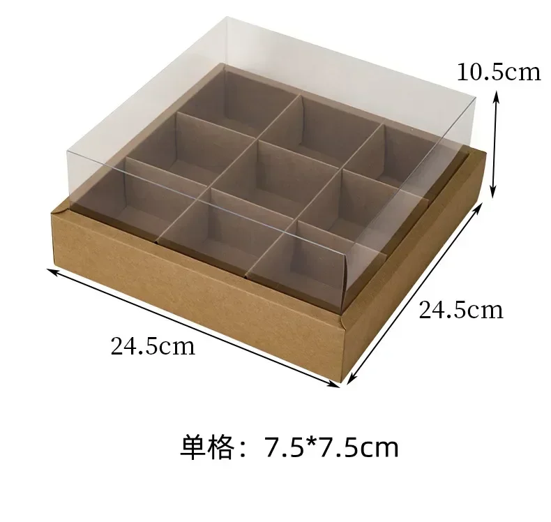Why 87+ Bakeries Chose This: 10pcs Dessert Grid Boxes with 92% Transparency PET Lids – Foldable 6/9 Holes System Saves $2,400/Year in Freight Costs - 图片 12