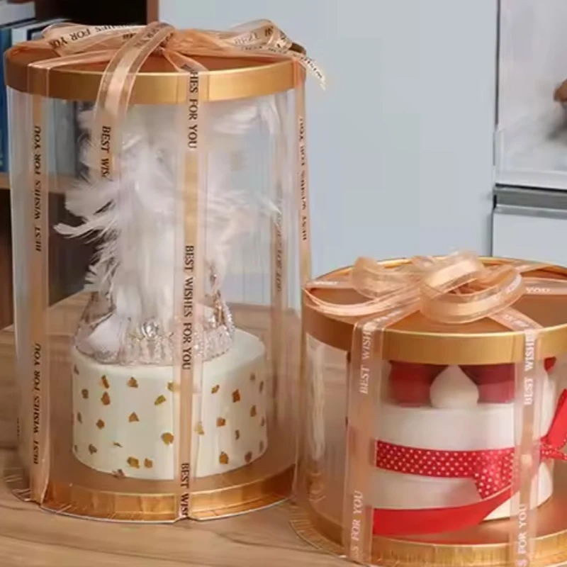 PVC Clear Round Cake Box with Transparent Dome Lid, Food-Safe Plastic Cake Container for Birthdays, Weddings, Parties, Desserts, Cupcakes, and Mini Cakes, Display and Gift Packaging 3