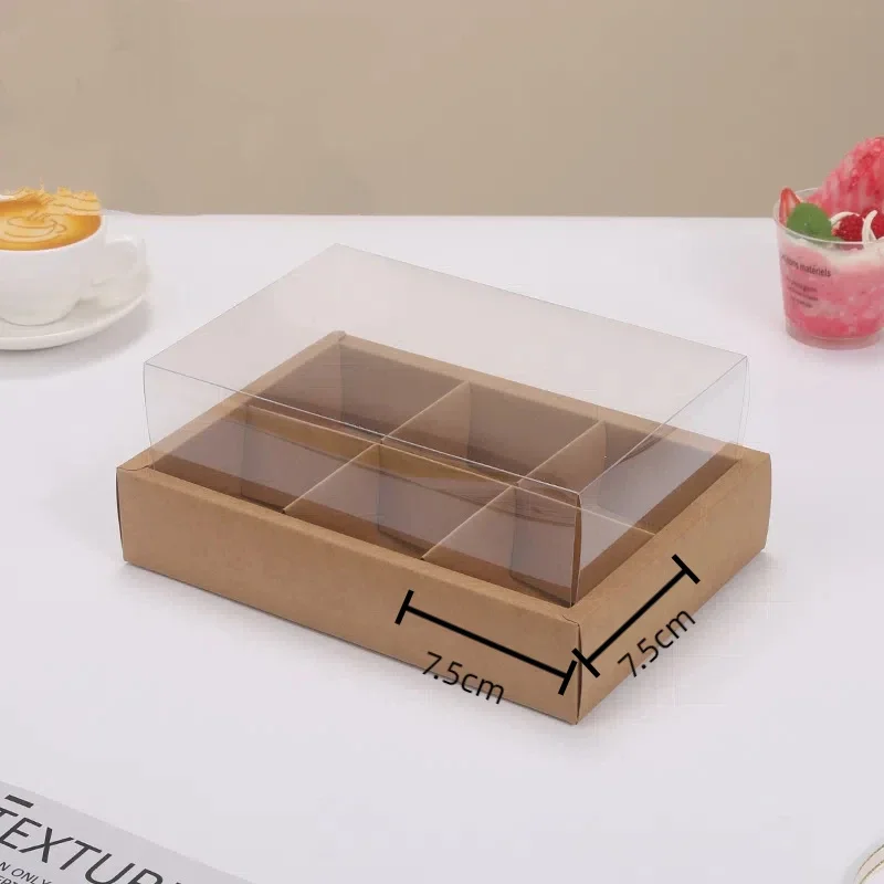 6/9/12 Grid Kraft Paper Cupcake Boxes with Clear Window, Muffin and Pastry Packaging Cartons for Chocolate Cookies Snacks, Party Birthday Wedding Gift Presentation Carrier