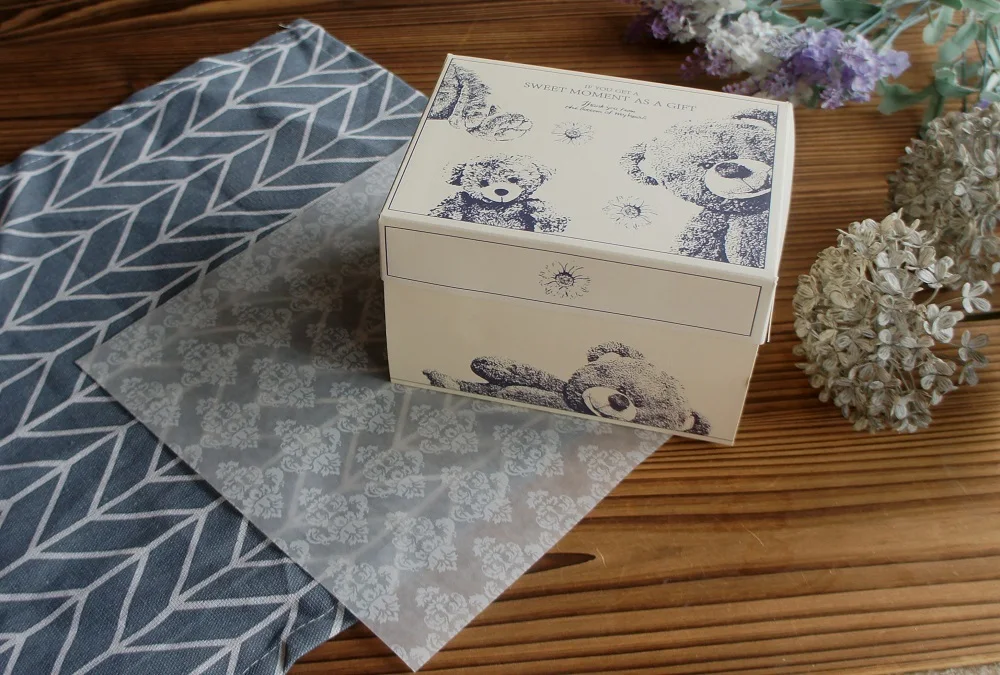 10 Pcs Blue Dog Bear Doll Paper Boxes 15.5×10×12cm for Wedding Birthday Valentine’s Day Chocolate Cookies Candy Macaron Packaging Food Safe Kraft Paper Gift Boxes 9