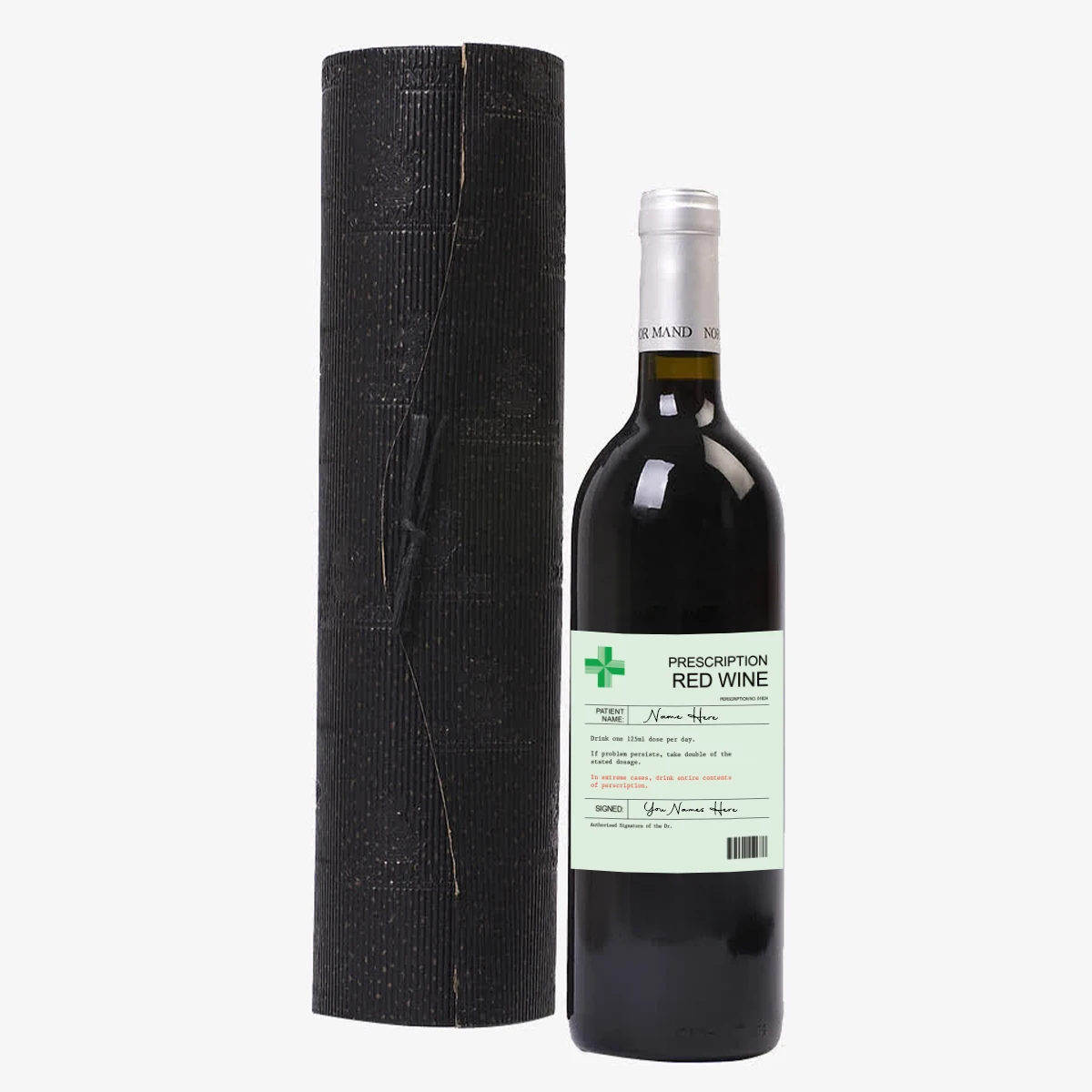 6-Pack Prescription-Themed Wine Bottle Stickers – Funny Christmas & Holiday Vinyl Labels for Birthday, Anniversary, Party Gifts, and Wine Decoration