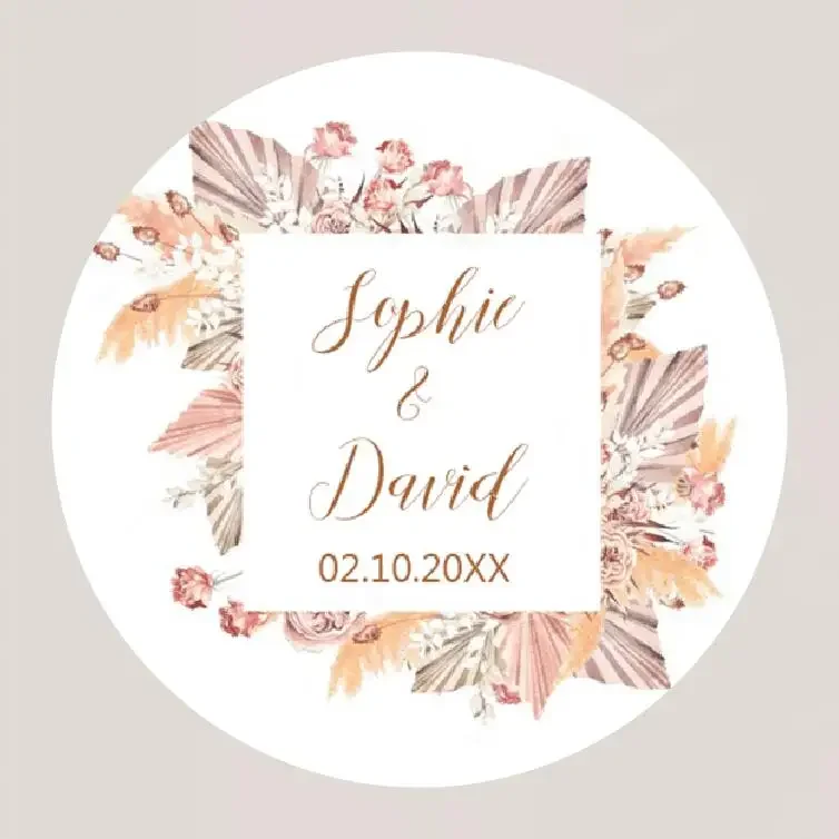 96-Pack Pampas Grass Wedding Stickers – Customizable Sealing Labels for Weddings, Baptisms, Birthdays, Party Decor, Personalized Gift Tags, Event Favors, DIY Craft Stickers for Celebrations 96-Pack Pampas Grass Wedding Stickers – Customizable Sealing Labels for Weddings, Baptisms, Birthdays, Party Decor, Personalized Gift Tags, Event Favors, DIY Craft Stickers for Celebrations - 图片 10