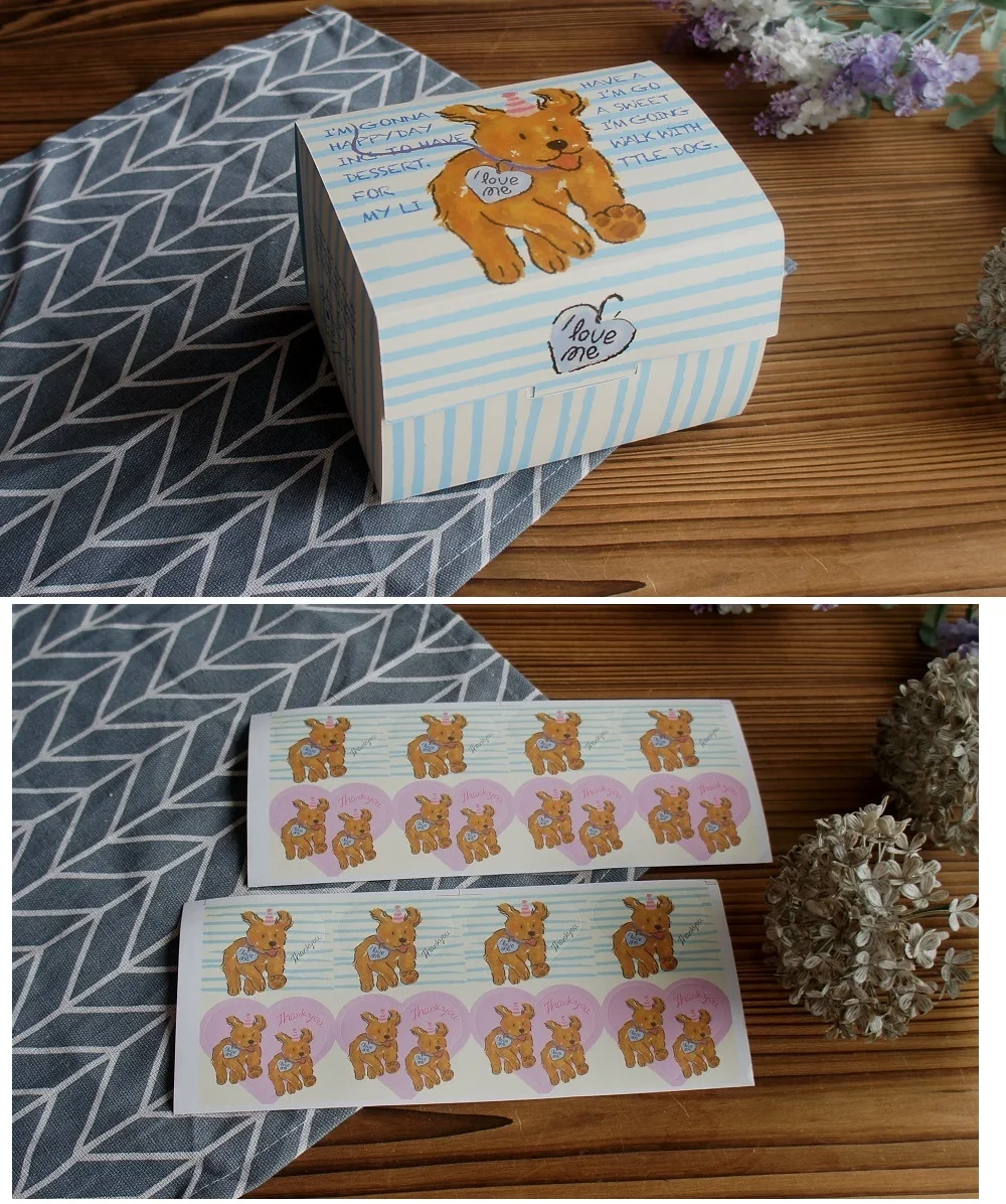 10 Pcs Blue Dog Bear Doll Paper Boxes 15.5×10×12cm for Wedding Birthday Valentine’s Day Chocolate Cookies Candy Macaron Packaging Food Safe Kraft Paper Gift Boxes - 图片 17