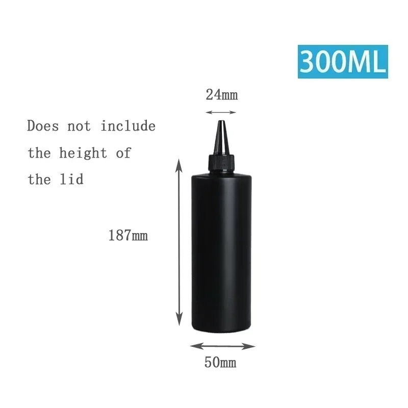 10pcs HDPE Black Plastic Squeeze Bottles with Caps – 30ml to 500ml Refillable Containers for Glue, Oil, Pigment, and DIY Liquids, Reusable Portable Bottles for Crafts, Kitchen, and Small Business Packaging - 图片 12