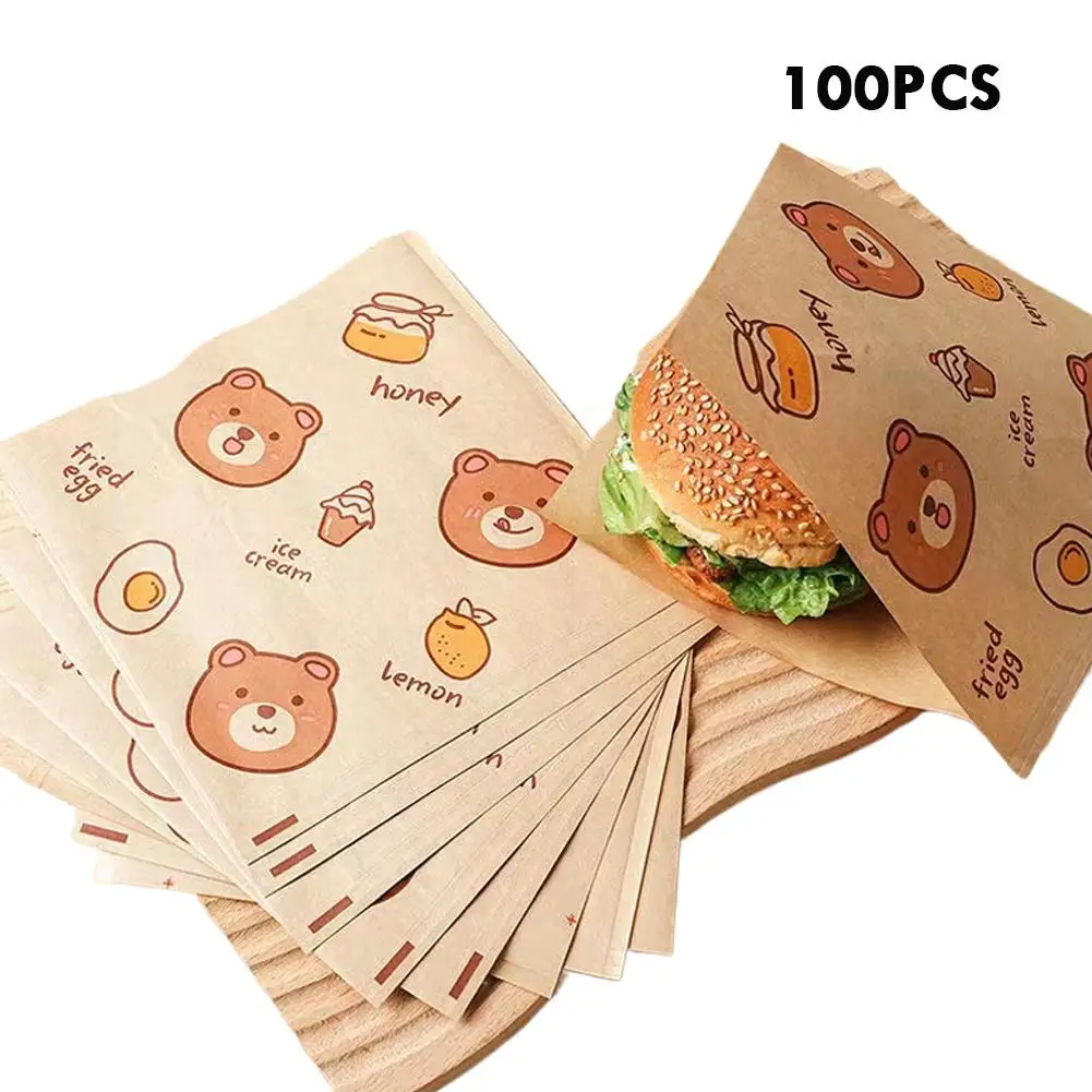 Food-Grade Greaseproof Parchment Paper Sheets for Burgers, Sandwiches, Fast Food Packaging, Bakery Liner Rolls, Brown Disposable Non-Stick Food Wrapping Paper – 100 Sheets Set 13